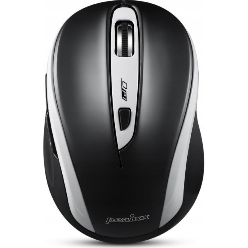 Perixx Mysz Perixx Mysz bezprzewodowa Perixx PERIMICE-721 optyczna 1600dpi 2.4 GHz, czarno-biała, silent, cicha, bezklikowa