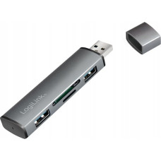 Logilink HUB USB LogiLink LogiLink USB 3.2 HUB 2-port, Gen2 mit Kartenlesern, Alu