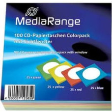 Mediarange Kolorowe koperty na płyty, 100sztuk, 4 kolory (BOX67)