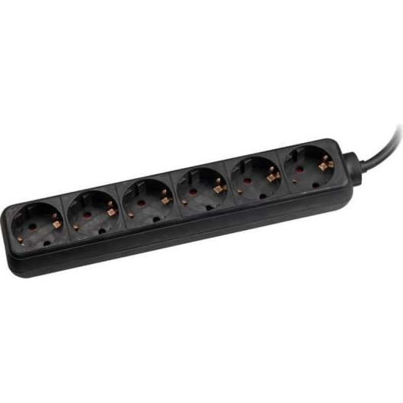 Bachmann Steckdosenleiste SELLY 6-fach (schwarz, 1,5 Meter Kabel)