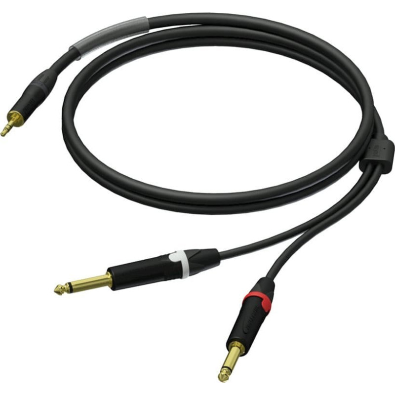 Procab Kabel Procab PROCAB PRA713/3 3,5 mm męski stereo - 2 x 6,3 mm Jack męski mono - UltraFlex™ 3 m