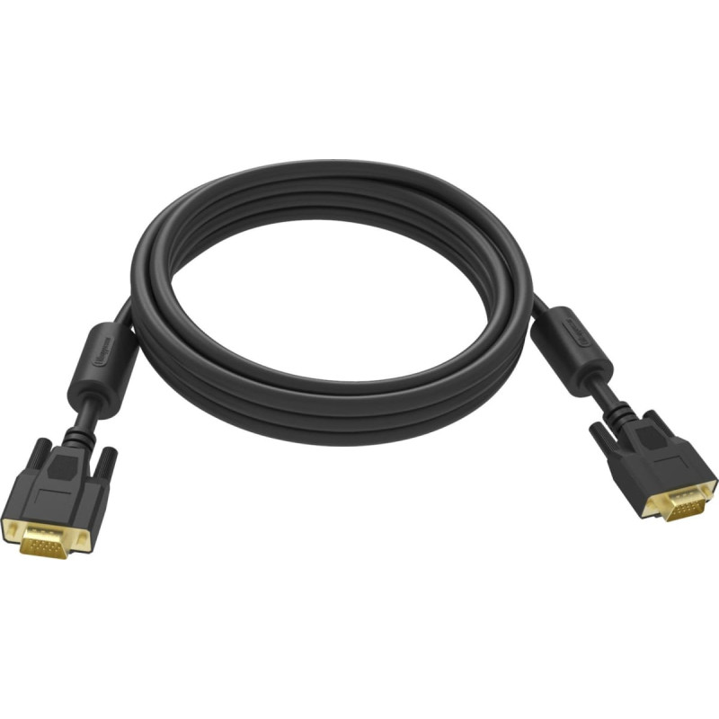 Vision Kabel Vision VISION Professional installationstaugliches VGA-Verbindungskabel - 30 JAHRE GARANTIE - Vergoldete Anschlusse - Ferritkerne an beiden Enden - VGA (M) zu VGA (M) - Aussendurchmesser 8,0 mm - 28 AWG - 10 m - Schwarz