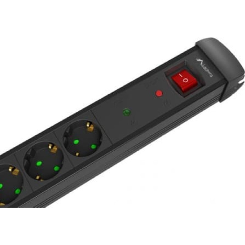 Lanberg Power strip 3.0m 5x230 SC SP1-05F-0300-B
