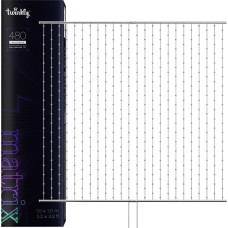 Twinkly Matrix - 480 RGB LED pērļu formas gaismas, caurspīdīgs vads, 3,3x3,3 pēdas F-veida spraudņa