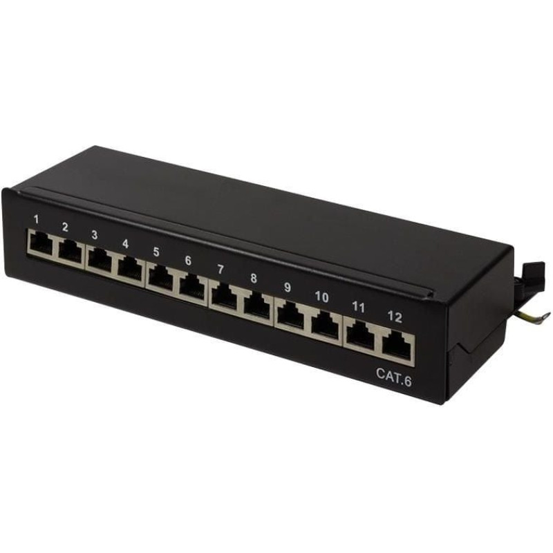 Logilink Patchpanel LogiLink Tisch/Wand Cat.6 STP 12 Ports, schwarz - NP0017