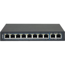 Avizio Switch AVIZIO Niezarządzalny przełącznik (switch) 10xRJ45 - 8 portów RJ45 PoE+ 1Gb/s + 2 porty RJ45 Uplink 1Gb/s (budżet mocy 96W) AVIZIO