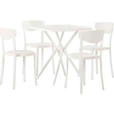 Beliani Zestaw ogrodowy stół i 4 krzesła biały SERSALE/VIESTE