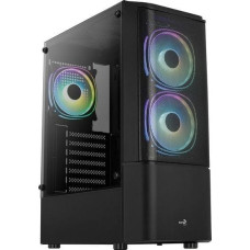 Aerocool Quantum Mesh-G-BK-v3 (schwarz/grau, Seitenteil aus Tempered Glass)