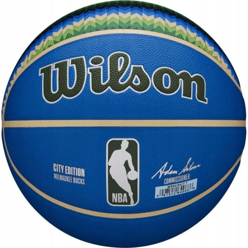 Wilson Wilson NBA Team City Collector Milwaukee Bucks Ball WZ4016417ID Niebieskie 7