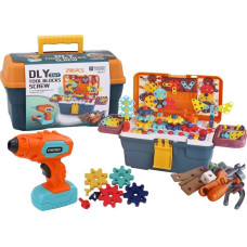 Leantoys Klocki Puzzle Konstrukcyjne 3D W Skrzynce DIY Rozkręcanie Wiertarka