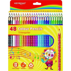 Keyroad Kredki ołówkowe KEYROAD, trójkątne, 3mm, 48 szt., pudełko