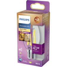 Philips Philips Candle & Lustre (Dimmable), 3.4 W, 40 W, E14, 470 lm, 15000 h, Warm glow