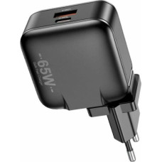 Awei Ładowarka Awei AWEI ład. siec. PD55-EU 65W USB + USB-C czarna/black GaN