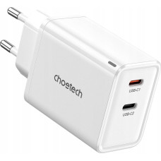 Choetech Ładowarka Choetech Ładowarka sieciowa Choetech PD6013 2x USB-C PD 65W GaN - biała