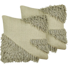 Beliani 2 bawełniane poduszki dekoracyjne tuftowane 45 x 45 cm zielone SOURWOOD Lumarko!