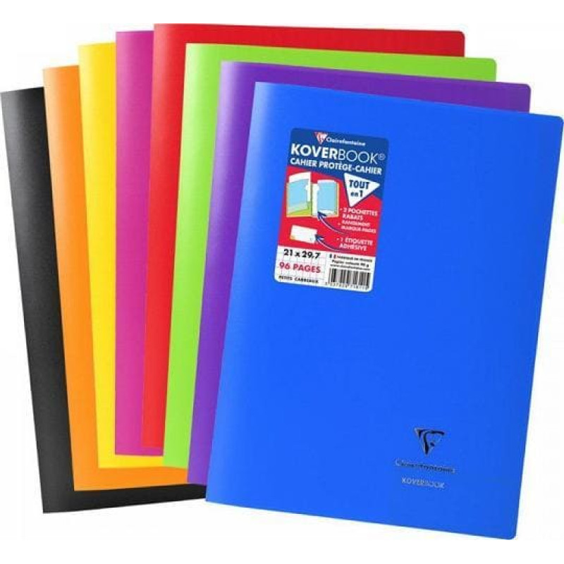 Clairefontaine ZESZYT A4 48K KRATKA KOVERBOOK PP 1 SZTUKA MIX KOLORÓW