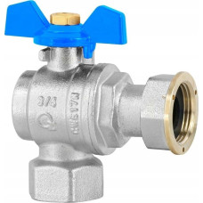 Hydroland Zawór kulowy do pieca Lechar ART.3434-20 kątowy ze śrubunkiem 3/4 niebieski