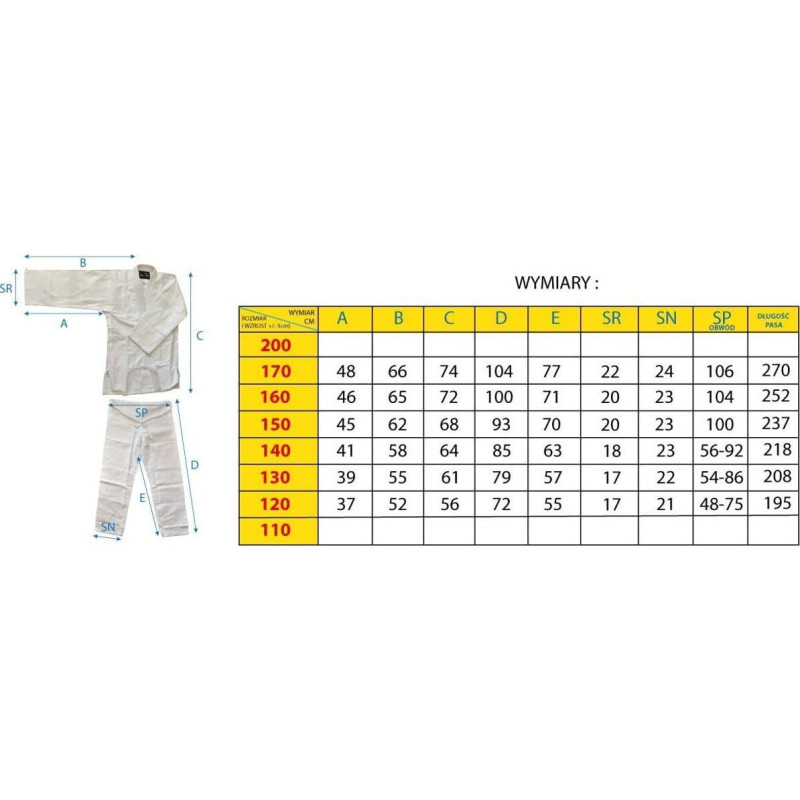 Enero KIMONO ENERO JUDO AIKIDO 150CM NIEBIESKIE