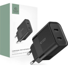 Tech-Protect Ładowarka Tech-Protect Ładowarka Sieciowa PD 20W 2x USB-C Tech-Protect C20W czarna