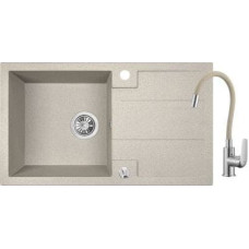 Laveo Zlewozmywak Laveo Barbados  granitowy 76x44 cm beżowy