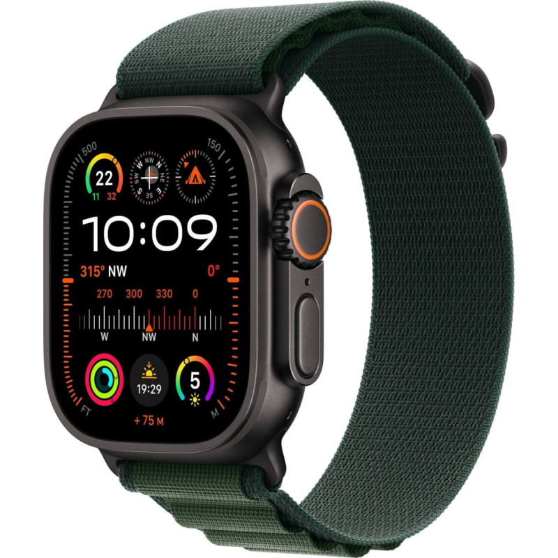Apple Watch Ultra 2 (2024) black titanium 49mm 4G dark green alpine loop Size M DE