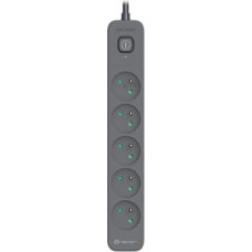 Tracer Power Line+ 3m Graphite surge protector power strip (5 sockets)