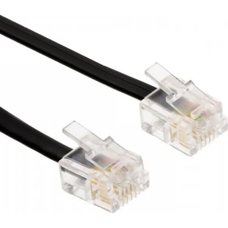 Helos Kabel helos Helos 014067, 6 m, 6P4C, 6P4C, Black, Translucent, Male, Male