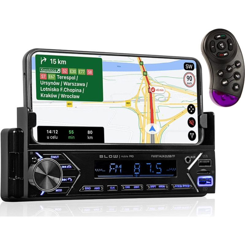 Blow Radio samochodowe Blow 78-346# Radio blow mobile pro 1din uchwyt smart