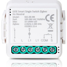 Gise GISE Smart Single Switch no neutral Zigbee | Pojedynczy moduł przekaźnikowy bez N Zigbee | GSS-ZB-NN