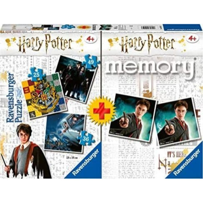 Ravensburger Ravensburger Multipack, 1 x Memory + 3 x Puzzle Harry Potter (05054) - Wielokolorowe / Asortyment