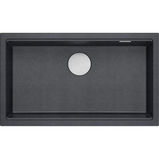 Graniteq Zlewozmywak GraniteQ LOGAN 110 GraniteQ zlewozmywak black diamond 76x44x23,5 cm 1-komorowy podwieszany z syfonem manualnym stal szlachetna