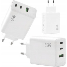 Usams Ładowarka Usams ECOBOX ŁADOWARKA SIECIOWA PD 2xUSB-C 1xUSB  65W BIAŁA FAST CHARGE