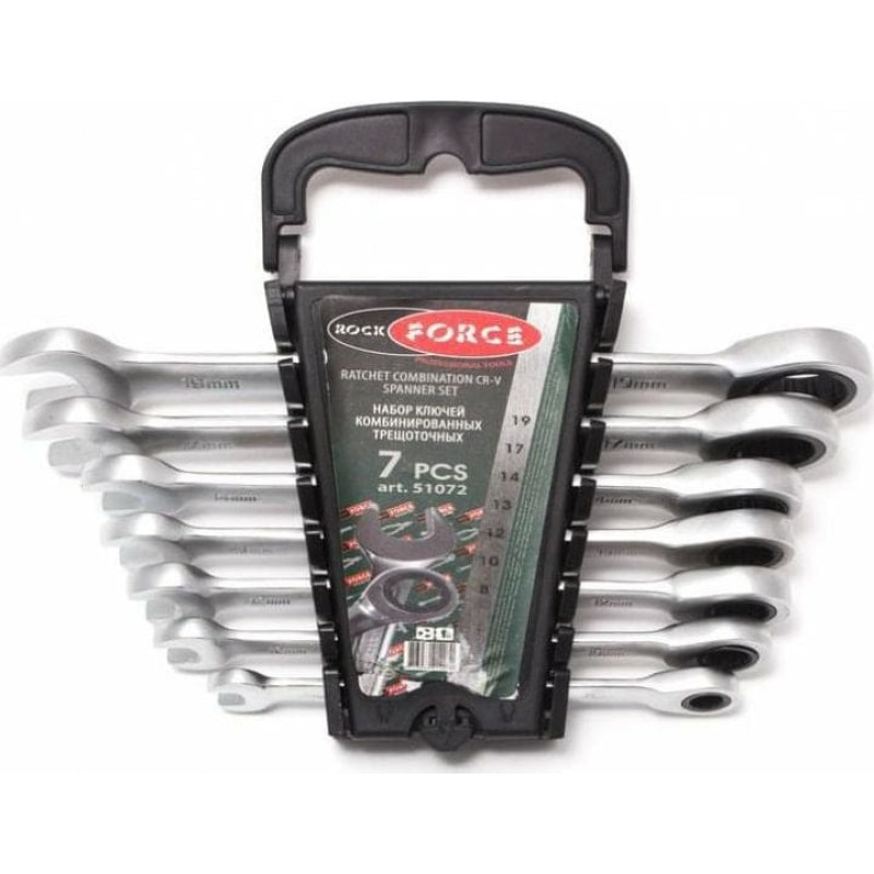 Rockforce ROCKFORCE ZESTAW KLUCZY PŁASKO-OCZKOWYCH Z GRZECHOTKĄ 7szt. RF-51072