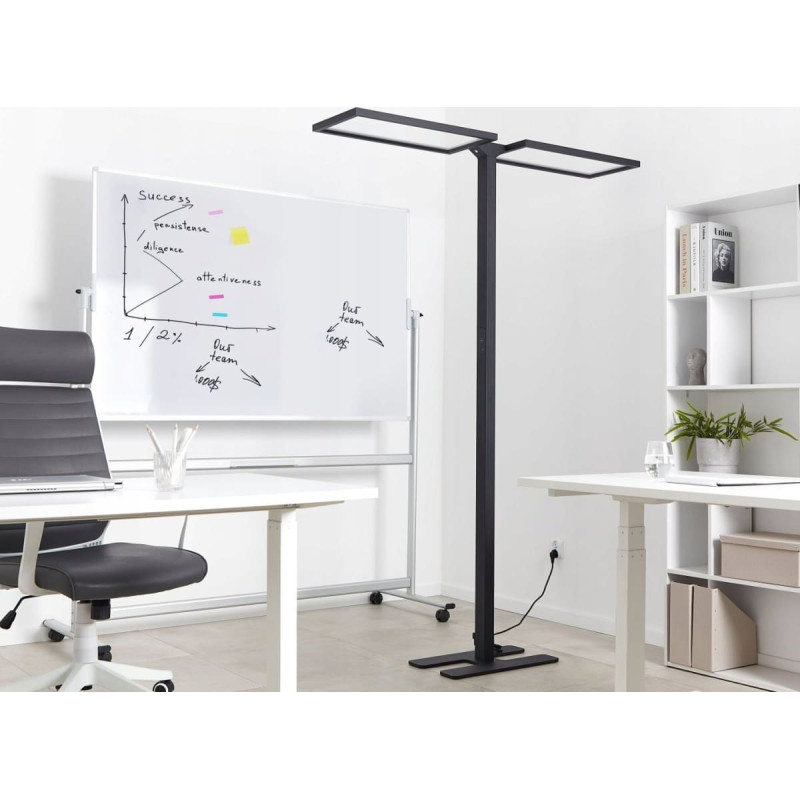 Beliani Lampa podłogowa Beliani Lampa podłogowa LED metalowa czarna SCULPTOR Lumarko!