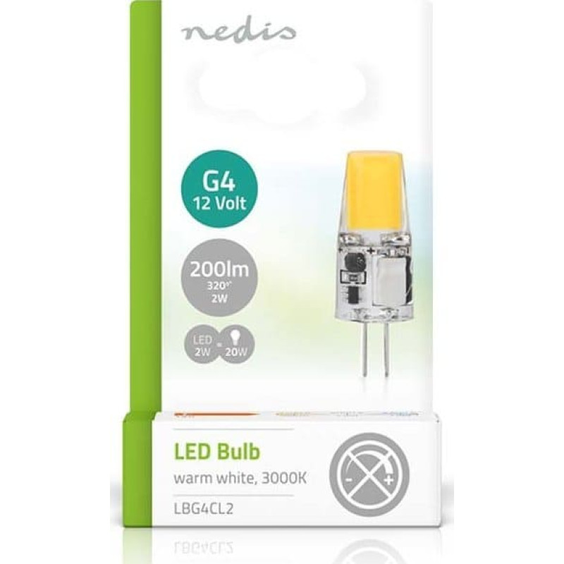 Nedis Nedis LBG4CL2 lampa LED Ciepłe białe 3000 K 2 W G4 F
