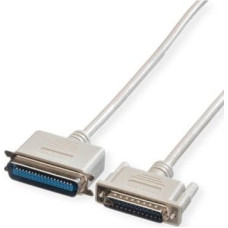 Triton ROLINE kabel równoległy do drukarki DB25 męski - Centr.36 męski, szary, 1,8 m