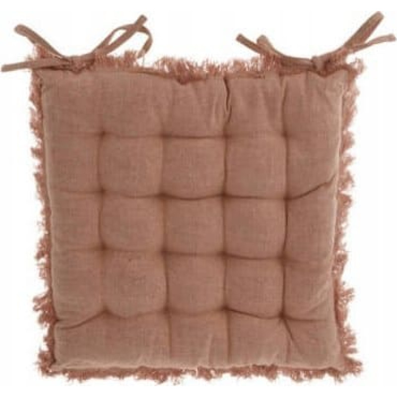 Home Styling Collection Poduszka na krzesło pikowana SLIM, bawełna, wiązania, 40 x 40 cm