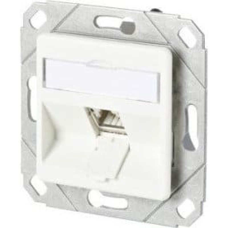 Metzconnect Btr BTR Data Outlet C6Amodul, Cat 6A, 180°, 1-port, channel mounting, pure white RAL 9010 - 130B11D11102-E