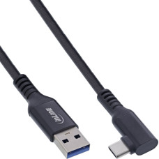 Inline InLine® USB 3.2 Gen.1 cable, USB-C plug angled - USB-A plug for VR, black, 5m