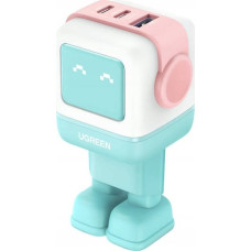 Ugreen Ładowarka Ugreen Ładowarka sieciowa Ugreen Nexode RG (Robot GaN), 2x USB-C + USB, 65W (różowo - niebieska)