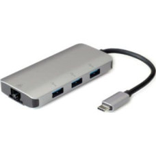 Roline Adapter USB Roline ROLINE Konwerter USB typu C na Gigabit Ethernet + Hub 3x