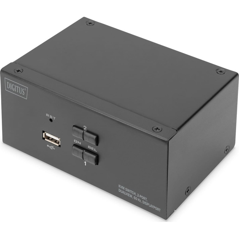 Digitus Przełącznik Digitus KVM Digitus Switch 2 Port, Dual Display, 4K, DP
