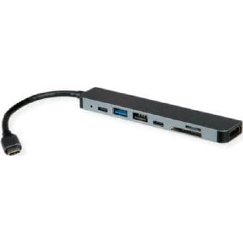 Triton Stacja dokująca ROLINE USB typu C, 4K HDMI, 1x USB2.0 (A), 2x USB3.2 Gen1 (A+C), 1x PD, SD/MicroSD