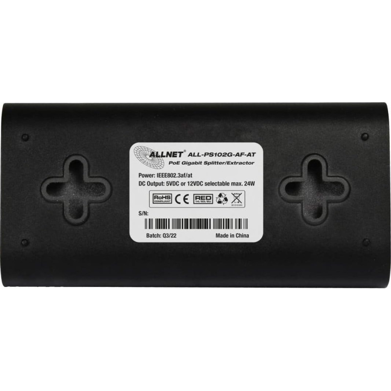 Allnet Z ALLNET PoE Splitter-Mini/Extractor / Gigabit / 24W / 5V/12V Schaltbar / ALL-PS102G-AF-AT