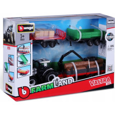 Bburago BBU Tractor Valtra N174+3trailers 10cm 31704