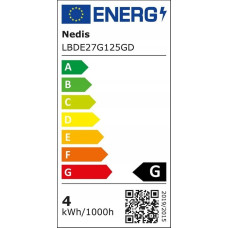 Nedis Nedis LBDE27G125GD lampa LED Bardzo ciepłe światło, Ciepłe białe 2100 K 3,8 W E27 G