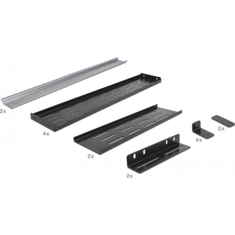 Delock Delock 19 DIN rail mount 4 U bk - 42632