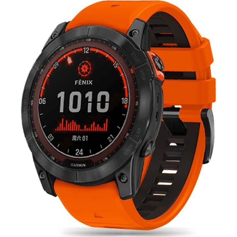 Tech-Protect Pasek do GARMIN FENIX 3 / 5X / 3HR / 5X PLUS / 6X / 6X PRO / 7X Tech-Protect IconBand pomarańczowo-czarne