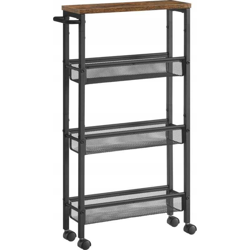 Excellent Houseware Wózek 4 Poziomy Wózek Kuchenny Wąska Półka Do Wnęki Półka Kuchenna Na Kółkach Stalowa Rama Uchwyt Do Małych Przestrzeni Kuchnia