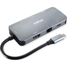 Roline Stacja/replikator Roline Wieloportowa stacja dokująca ROLINE USB 3.2 Gen 2 typu C, 4K HDMI, LAN